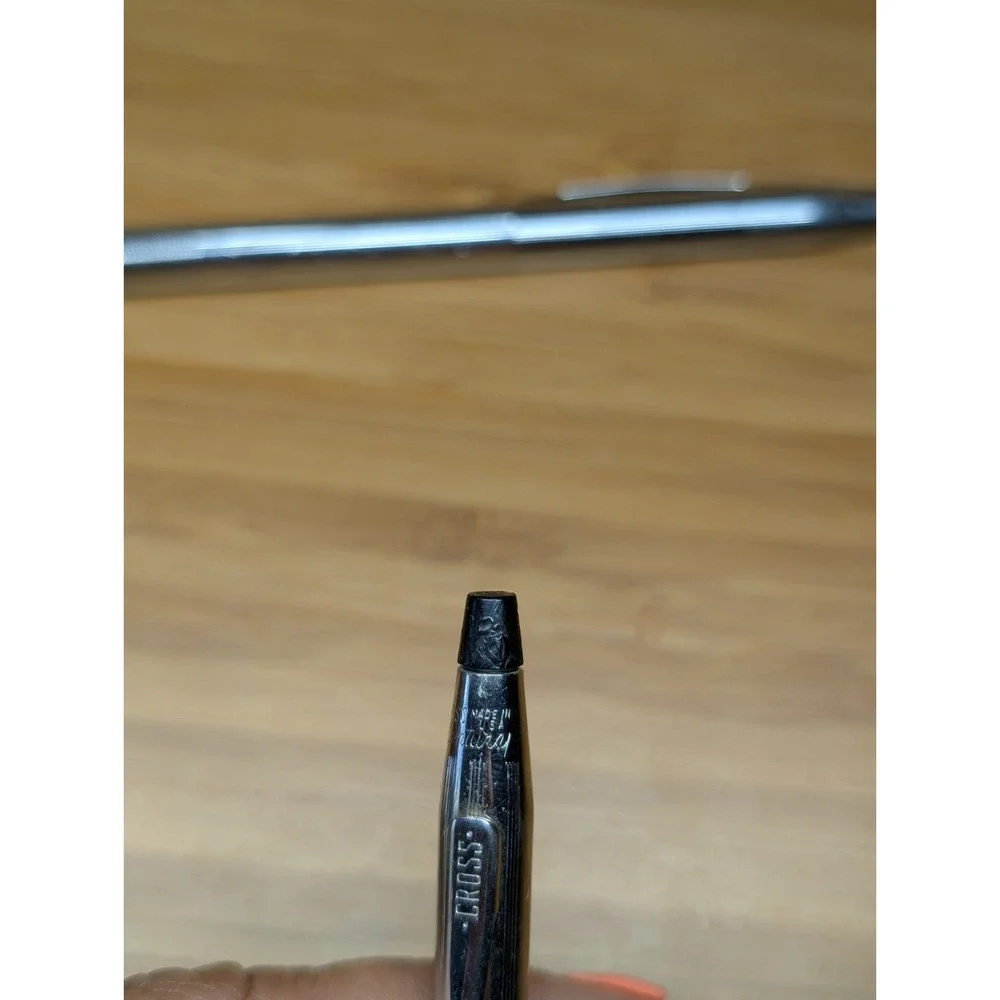 VintagGenuine CROSS Made In USA Silver Ballpoint Pen and Pencil Writing Set